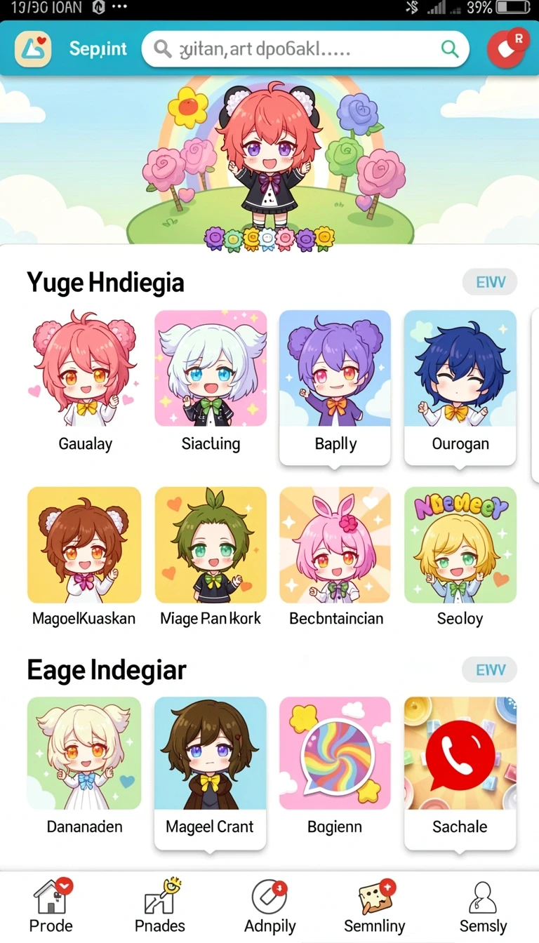 Tampilan antarmuka mental4d di Android